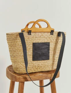 By Malina Iconic raffia tote CREAM