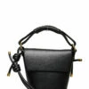 Ceannis Knotted PU Flap Bag BLACK