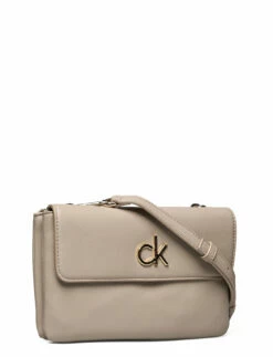 Calvin Klein RE-LOCK EW DBL COMP XBODY W/FLAP TAUPE -Bags Popular Store ckmk60k608177 ctaupe vpfc 2