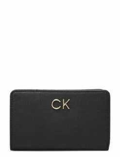 Calvin Klein RE-LOCK BILLFOLD FRENCH WALLET CK BLACK