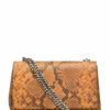 Decadent Small clutch with double chain SNAKE GOLDEN YELLOW