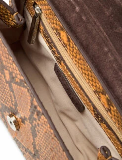 Decadent Small clutch with double chain SNAKE GOLDEN YELLOW -Bags Popular Store de547 csnakegoldenyellow 6