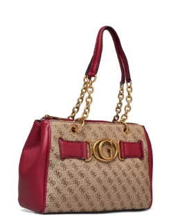 GUESS AVIANA LUXURY SATCHEL LATTE/BURGUNDY 8 GUESS AVIANA LUXURY SATCHEL LATTE/BURGUNDY -Bags Popular Store guehwjb8414060 clatteburgundy vlab 2