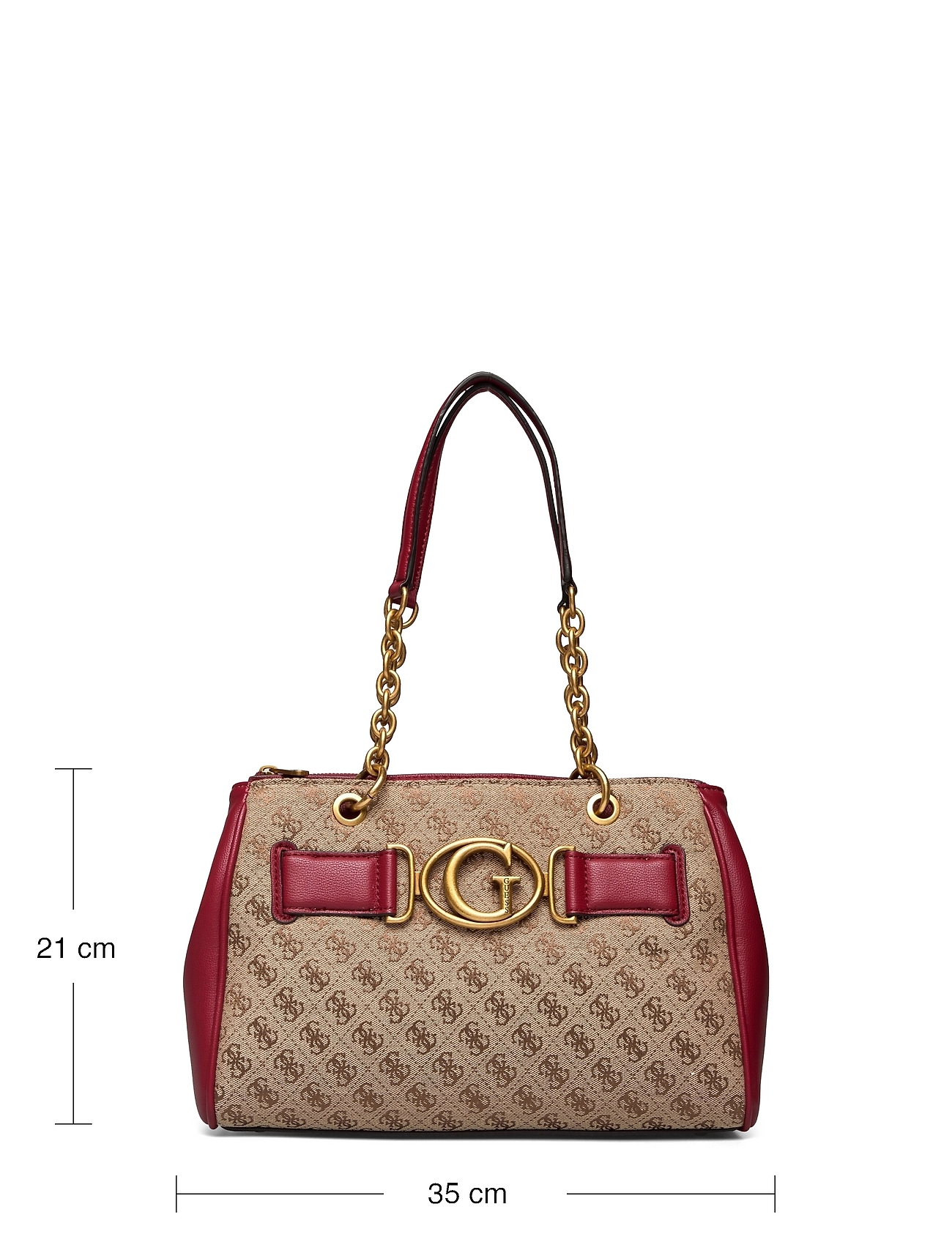 GUESS AVIANA LUXURY SATCHEL LATTE/BURGUNDY 5 GUESS AVIANA LUXURY SATCHEL LATTE/BURGUNDY - Image 5
