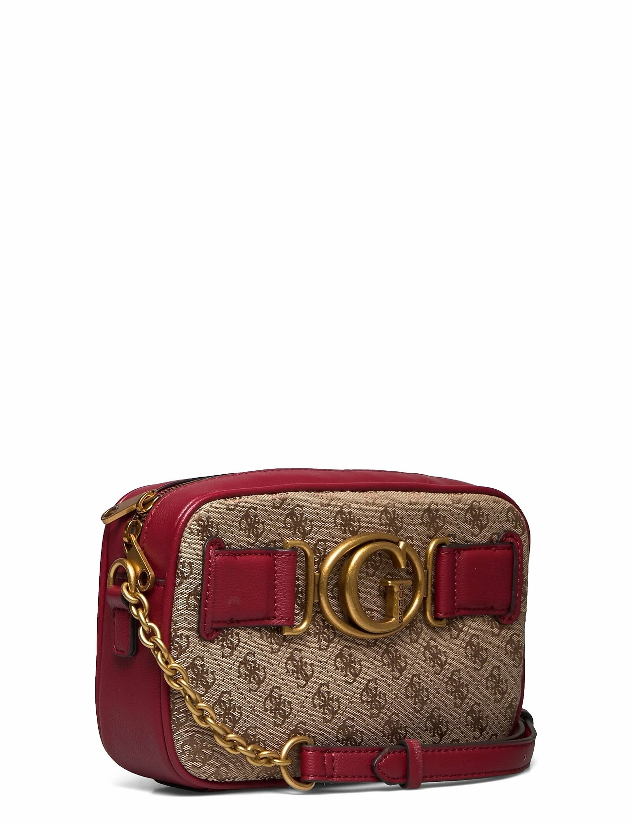 GUESS AVIANA CAMERA BAG LATTE/BURGUNDY 3 GUESS AVIANA CAMERA BAG LATTE/BURGUNDY - Image 3