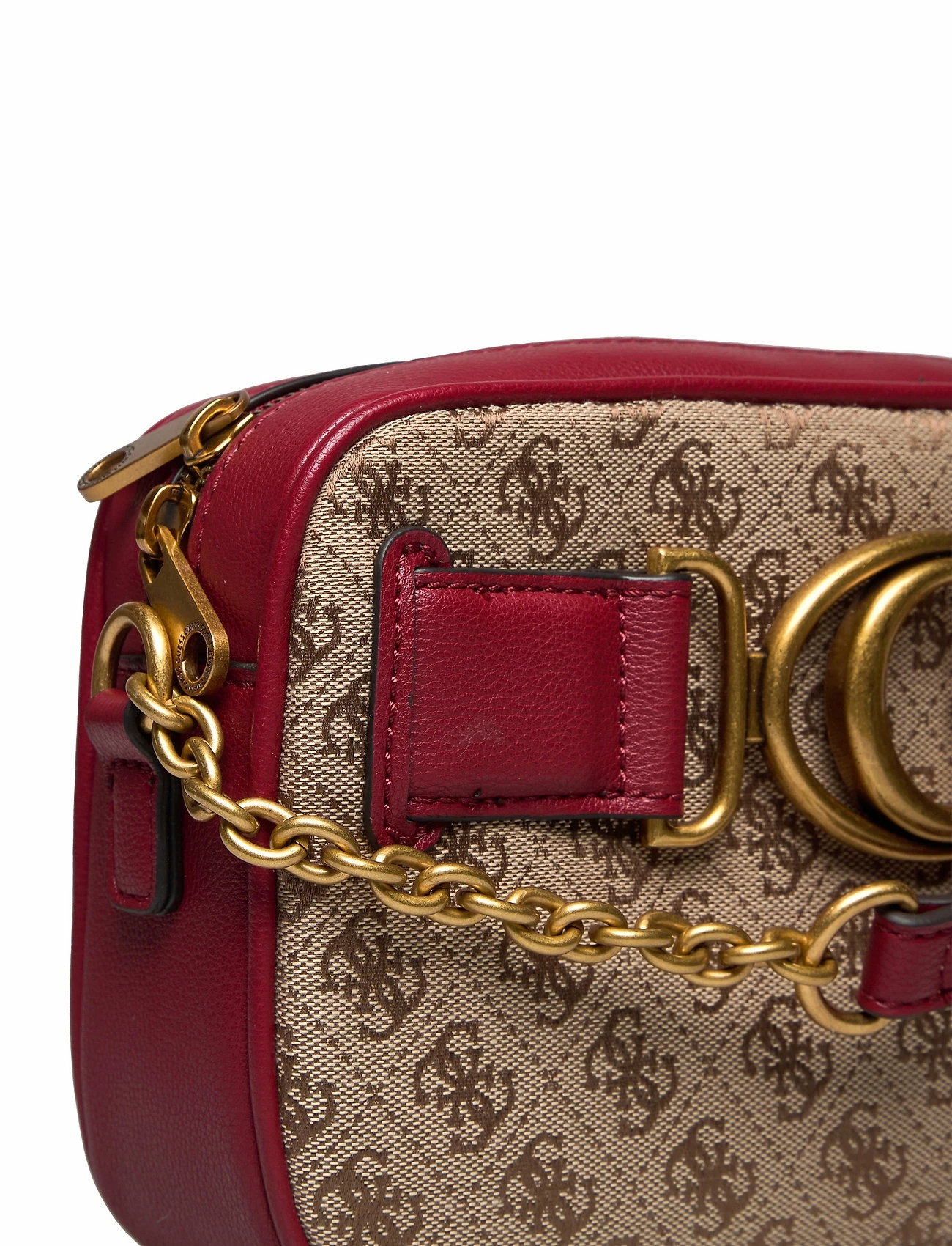 GUESS AVIANA CAMERA BAG LATTE/BURGUNDY 4 GUESS AVIANA CAMERA BAG LATTE/BURGUNDY - Image 4