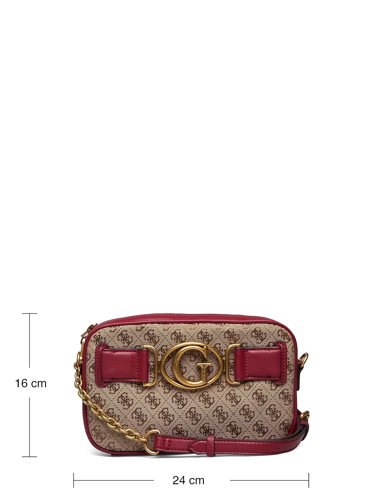 GUESS AVIANA CAMERA BAG LATTE/BURGUNDY 6 GUESS AVIANA CAMERA BAG LATTE/BURGUNDY - Image 6