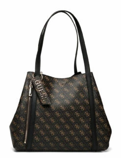 GUESS NAYA TRAP TOTE BROWN/BLACK -Bags Popular Store guehwql7881230 cbrownblack vbbl 1