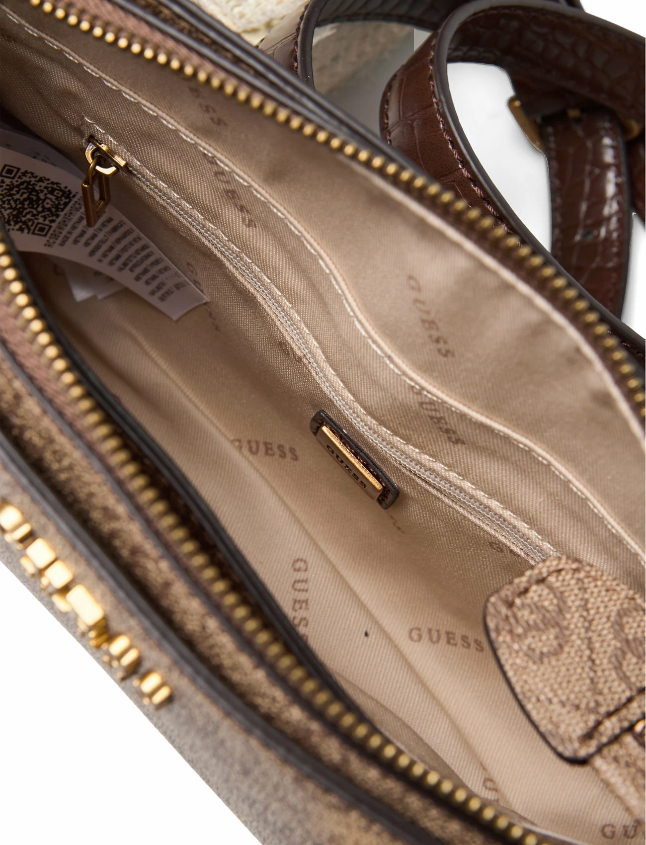 GUESS ZADIE LOGO ELITE XBODY TOP ZIP LATTE/BROWN 4 GUESS ZADIE LOGO ELITE XBODY TOP ZIP LATTE/BROWN - Image 4