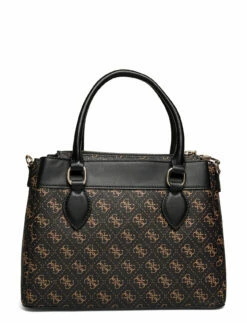 GUESS KASINTA 3 COMPARTMENT SATCHEL COAL MULTI -Bags Popular Store guehwsg8405060 cbrownmulti vbrm 1