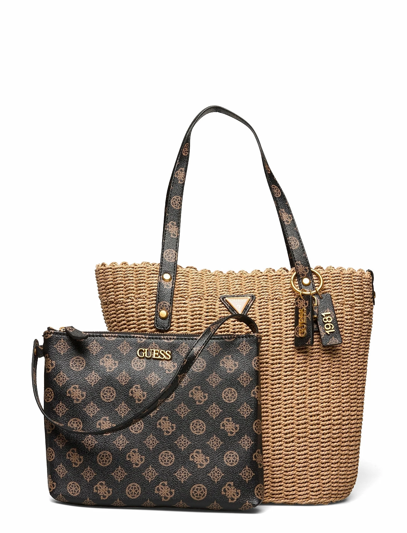 GUESS LILICA SHOPPER BROWN LOGO 1 GUESS LILICA SHOPPER BROWN LOGO
