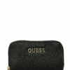 GUESS VANILLE DOUBLE ZIP MINI WALLET BLACK