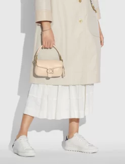 Coach Leather Covered C Closure Pillow Tabby Shoulder Bag 18 IVORY