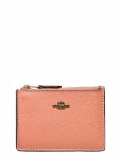 Coach Crossgrain Mini ID Skinny LIGHT CORAL