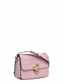 Coach Embossed Croc Studio Shoulder Bag ICE PURPLE