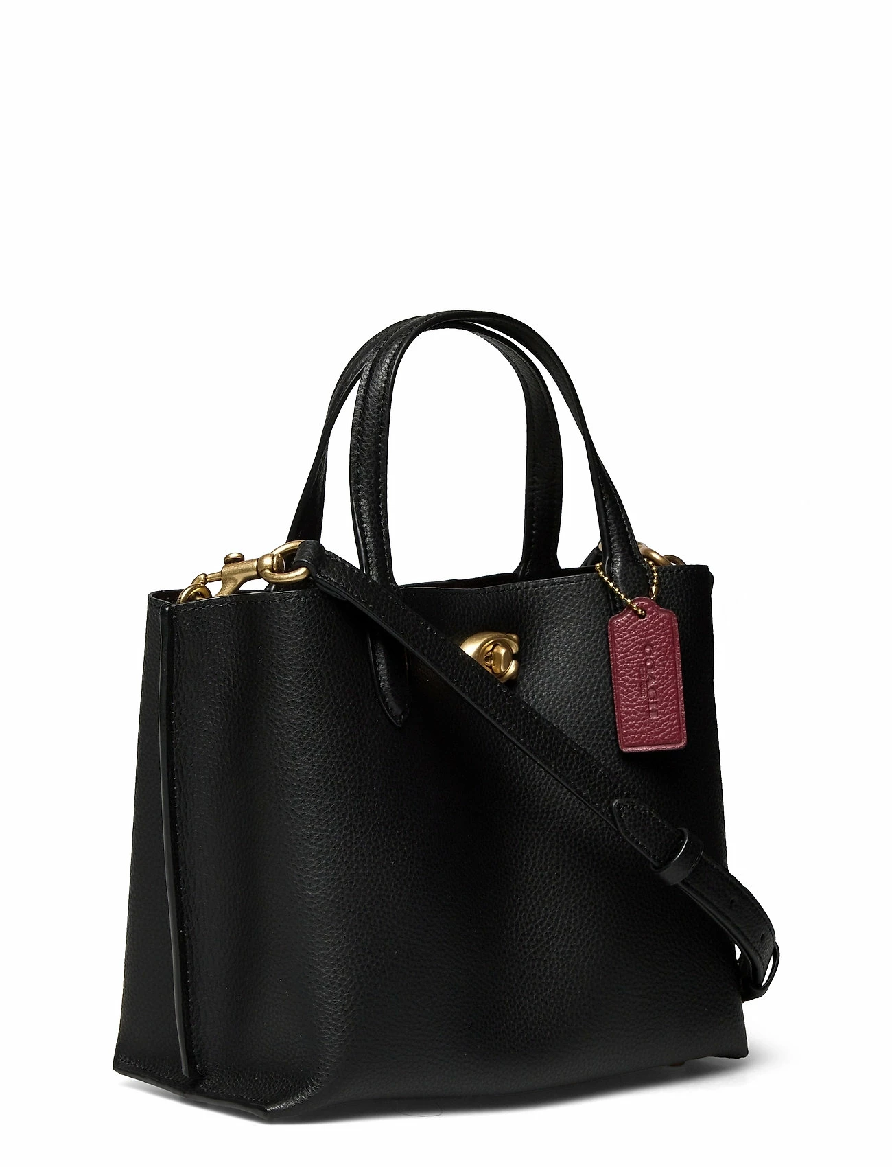 Coach Polished Pebble Leather Willow Tote 24 BLACK 4 Coach Polished Pebble Leather Willow Tote 24 BLACK - Image 4