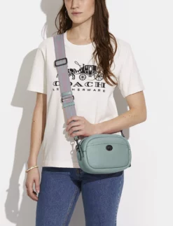 Coach Soft Pebble Leather Camera Bag AQUA