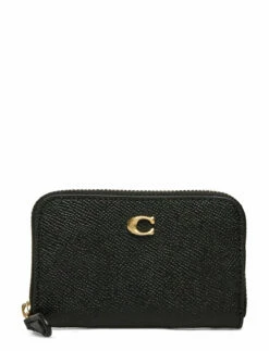 Coach SMALL ZIP AROUND CARD CASE BLACK