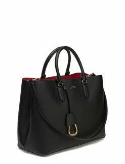 Lauren Ralph Lauren Leather Marcy Satchel LAUREN TAN/MONARC -Bags Popular Store raf431697680 cblackred v10291672x3i 2