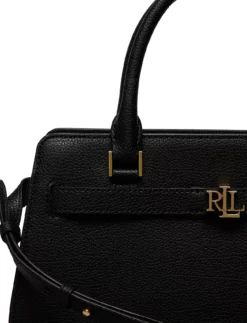 Lauren Ralph Lauren Pebbled Leather Medium Fenwick Satchel BUFF -Bags Popular Store raf431809891 cblack v10467782wah 3 1