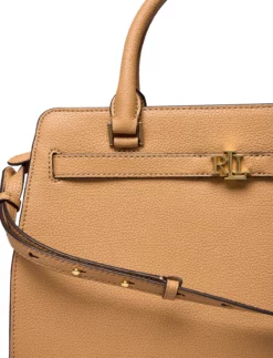 Lauren Ralph Lauren Pebbled Leather Medium Fenwick Satchel BUFF -Bags Popular Store raf431809891 cbuff v104677824xq 3 1