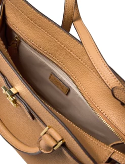 Lauren Ralph Lauren Pebbled Leather Medium Fenwick Satchel BUFF -Bags Popular Store raf431809891 cbuff v104677824xq 6 1