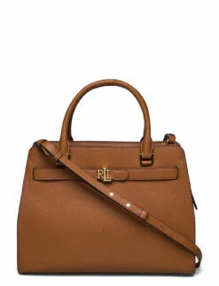 Lauren Ralph Lauren Pebbled Leather Medium Fenwick Satchel BUFF -Bags Popular Store raf431809891 claurentan v10467781100 3