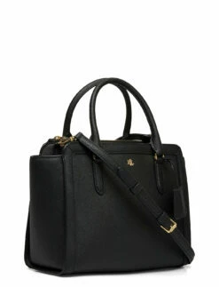 Lauren Ralph Lauren Crosshatch Leather Medium Brooke Satchel BLACK -Bags Popular Store raf431818786 cblack v10249692wah 2
