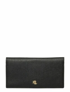 Lauren Ralph Lauren Saffiano Slim Leather Wallet BLACK